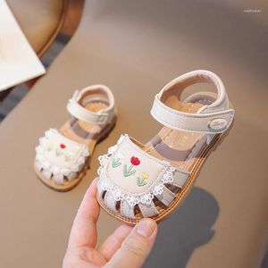 Chaussures de premiers pas pour bébés filles, sandales d'été, princesse pour petits enfants de 1 à 2 ans, à bout fermé