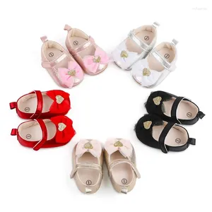 Babyschoenen Babyschoenen Meisjes Zacht Buiten Effen Kleur Baby Strik Prinses Borns Bodem Antislip Prewalkers