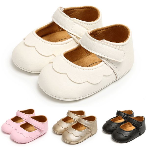 Premiers marcheurs pour bébés chaussures infantile née fille princesse non fleurie non fleurie solide 230317