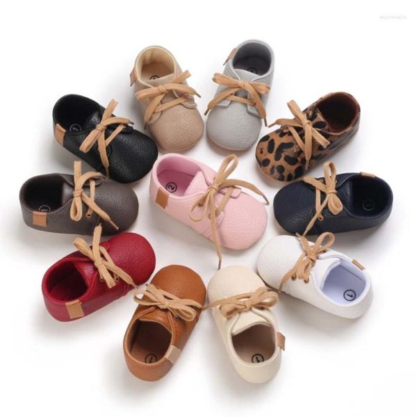 Premiers marcheurs bébé chaussures en cuir en caoutchouc Sneaker garçons filles mocassin Prewalker enfant en bas âge doux léopard Walker infantile né chaussure de sport