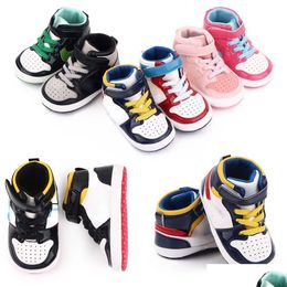 Babyschoenen Babyschoenen Pasgeboren Jongens Meisjes Babyschoenen Crib Kids Pu Sneakers Prewalker 0-18Months Drop Delivery Baby, Kids Maternit Dht2S