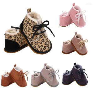 Premiers marcheurs bébé chaussures hiver chaud fourrure doublure antidérapante semelle en caoutchouc bottes bébé prémarcheurs multicolore 0-1 ans