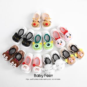 Chaussures chaussettes pour bébé First Walkers, chaussettes de sol en caoutchouc pour bébé, style animal mignon, 230114