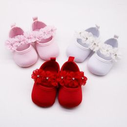 Eerste Walkers Baby Soft-Sole Canvas Shoe Headband Bow Tie Casual Ballerina schoenen Solid Color Cute Infant Girls Walker 0-18m
