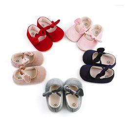 Eerste Walkers Baywell Baby Princess Shoes Infant Bow Cotton Non-Slip Rubber Soft Sole Flat Born Walking Shoe