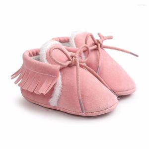 Premiers Walkers Baywell Pu Leather Baby Moccasins Infant Soft Moccs Chaussures Fringe Soled non gliss￩e Cribe de chaussures