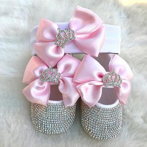 Chaussures de princesse à cristaux scintillants pour premiers marcheurs, cadeau de fête prénatale