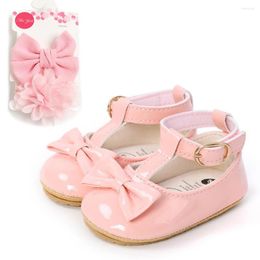 Premiers marcheurs Bobora mignons appartements Prewalker infantile filles Bowknot princesse mariage né bébé baskets chaussures avec bandeaux 0-18M