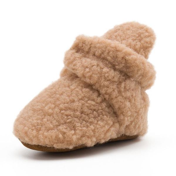 Premiers marcheurs nés bébé garçon fille à semelles souples corail épais polaire hiver chaud berceau chaussures infantile marche chaussures enfant en bas âge bottes 0-18M