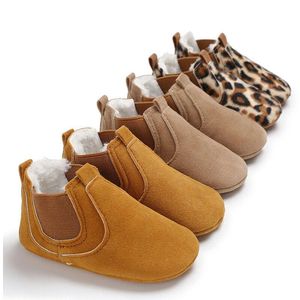 First Walkers Born Baby Boys Girls Soft Sole Crib Shoes Sneakers Otoño Invierno Warm Leopard Walker Prewalker Boots Anti-slip