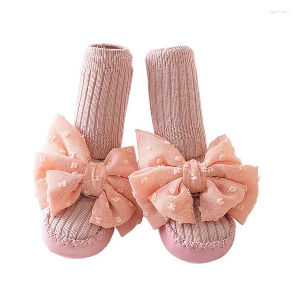 First Walkers Baby Baby Girl Sock Zapatos Cute Bowknot Soft Sole Slip Pise Slip Slips Walking For Hiddler Infant