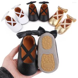 Eerste wandelaars geboren babyschoenen mode eenvoud casual baby meisjes leer anti-slip falt rubberen zool peuter