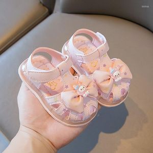 Premiers marcheurs né bébé chaussures été filles sandales 0-2 ans enfants antidérapant semelle souple marche petite princesse