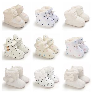 Eerste wandelaars geboren baby sokken schoenen boy girl star peuter booties katoencomfort zacht anti-slip warme baby krib 221122