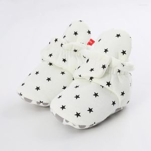 Eerste wandelaars Born Boy Girl Baby Star Socks Boot Shoes Toddler Boots Cotton Soft Anti-Slip Warm Infant Crib