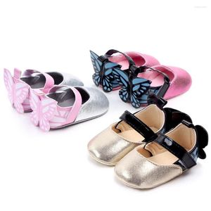 First Walkers Born Infant Baby Girl Shoes Butterfly Cute Princess PU Leather 0-18M