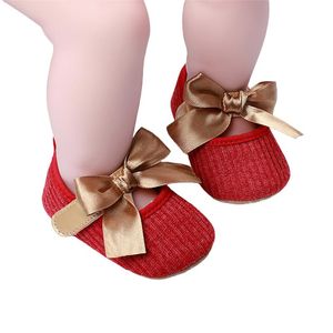 Babyschoenen Born Princess Bowknot Shoes Infant Hollow Out Soft Prewalker met klittenband (wit/grijs/roze/rood/zwart)