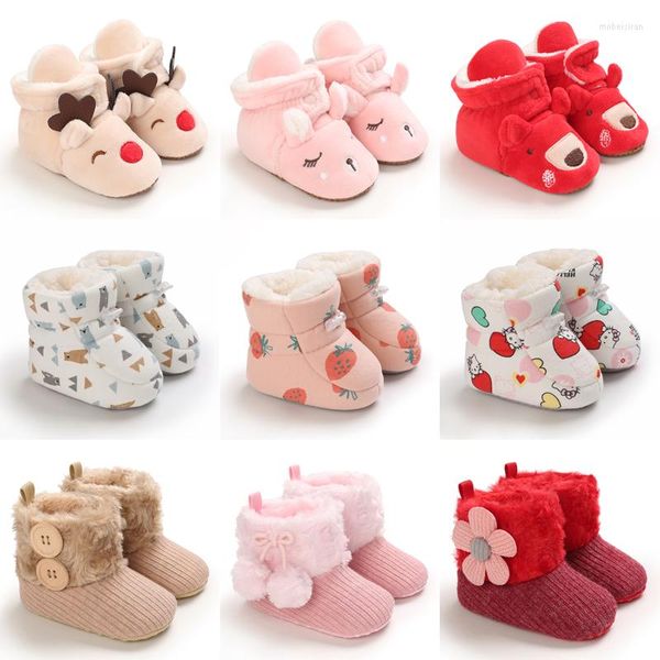 Premiers marcheurs nés hiver chaussures mignonnes pour filles bottes de marche garçons étoile cheville enfants tout-petits confort doux Borns chaud tricoté chausson