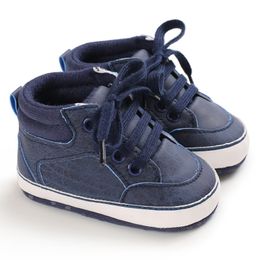 First Walkers Brand born Baby Boy Shoes Semelle souple Berceau Chaussures Bottes chaudes Anti-slip Sneaker Solid PU First Walkers for 1 Year Old 0-18 Months 230220
