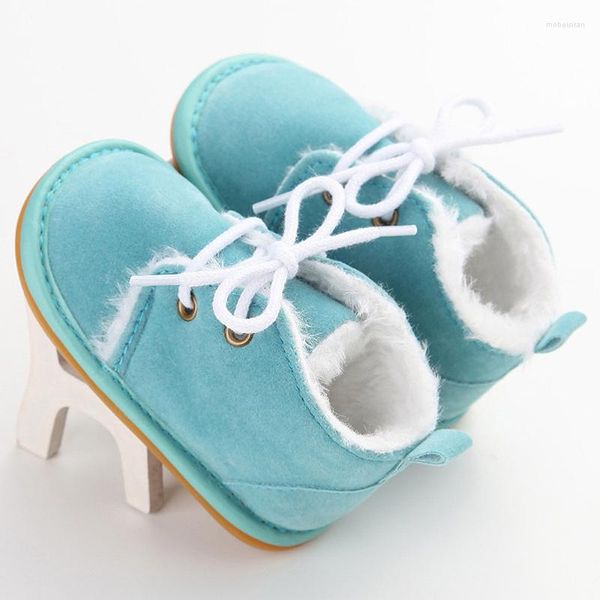 Premiers marcheurs marque décontracté né infantile fille garçon bébé chaussons de neige bottes de fourrure hiver chaud arrivée Style petits enfants chaussures à lanières