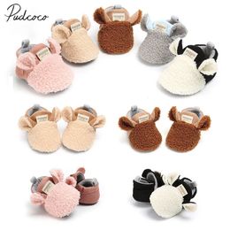 Premiers marcheurs marque enfant en bas âge né bébé ramper chaussures garçon fille agneau pantoufles Prewalker formateurs fourrure hiver animaux oreilles Walker 231026