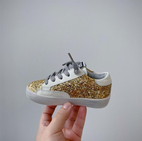 Premiers marcheurs chaussures décontractées pour enfants au printemps taille 2137 enfants mode baskets en cuir véritable sport Bling Skate 220830