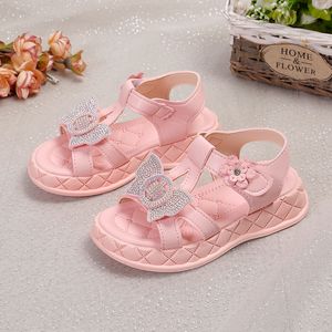 Primeros caminantes Sandalias para niños Plataforma para niñas Pisos Princesa Flor Niños Bebé Zapatos de verano 2136 Beige Rosa Calzado suave Moda 230424