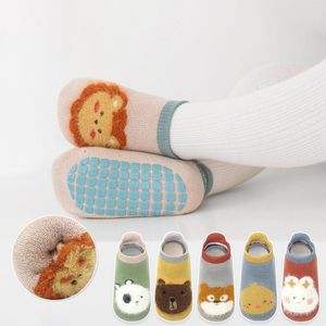 First Walkers Children Toddler Shoes Autumn and Winter Boys Girls Floor Socks Non Slip Short H Warm comfortabele baby