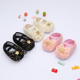 Premiers marcheurs CitgeeSpring Infant Baby Girls Coton Chaussures Paillettes Bow Mesh Sweet Accessoire