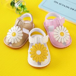 Eerste Walkers Citgeett Summer 018m Baby baby Kid Girl Soft Sole Crib Toddler Princess Sandals Shoes First Walkers Flower 230322