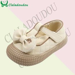 Claladoudou Spring Shoes Chaussures de tous les jours pour filles avec bracelet à fleurs brodées 0-3 ans Little Princess Bow Walker Outdoor 240315