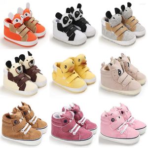 First Walkers Classic Baby Shoe Boy Girl Cute Animal Face Casual Flat Sneaker Enkle Boot Cotton Non-Slip Warm Walking Shoes