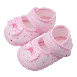 First Walkers Cotton Baby Shoes Babys First Step Toddler Girls Childrens Bow Knot Soft and Non Slip Baby Chaussures 0-18 mois D240525