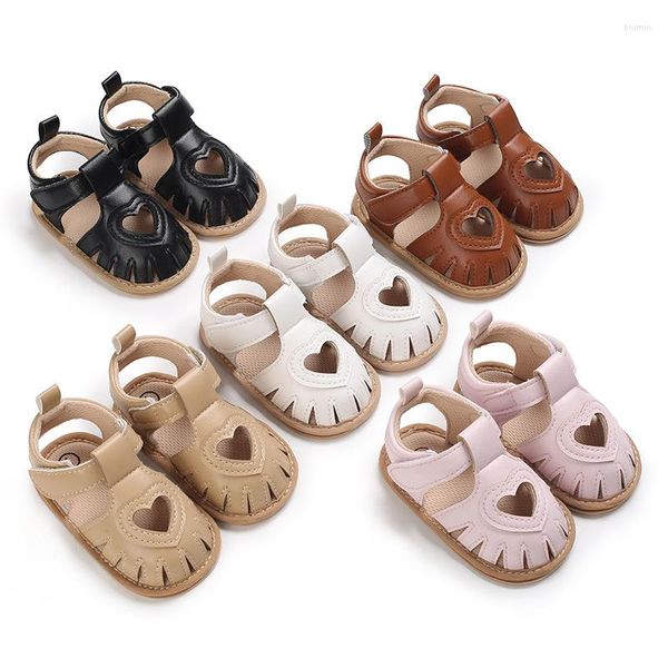 First Walkers Cute Born Infant Baby Girls Princess Shoes Sandalias de verano para niños pequeños PU Goma antideslizante