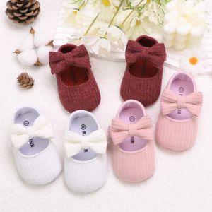 First Walkers Migne Bow Mary Jane Baby Shoes - Lightweight Non Slip Soft Flat Shoes D240525