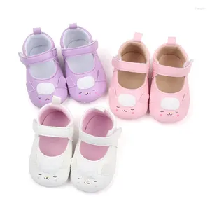 Premiers marcheurs mignon dessin animé petites chaussures en cuir princesse ne tombent pas bébé semelle souple enfant en bas âge BYH3045