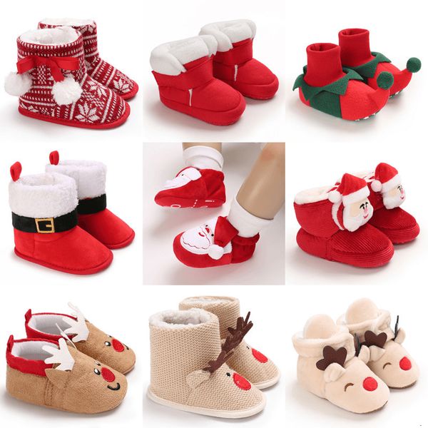 Primeros caminantes lindo invierno bebé niña niño mantener zapatos calientes Muply Navidad Elk antideslizante nacido niño infantil calzado 221117