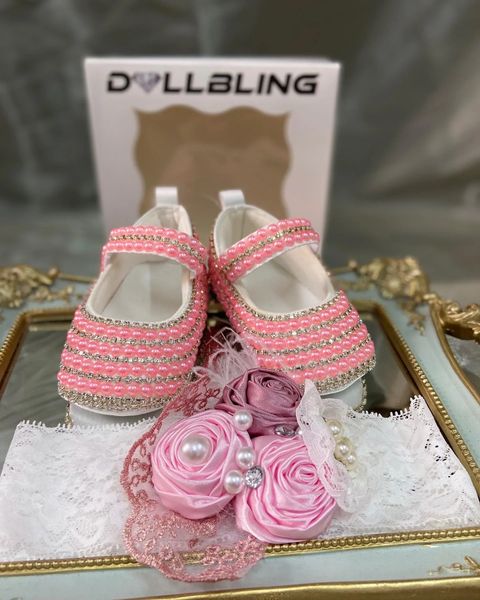 Premiers marcheurs Dollbling bébé chaussures fille baptême perle personnalisé fait à la main baptême cadeau d'anniversaire princesse petite 231213