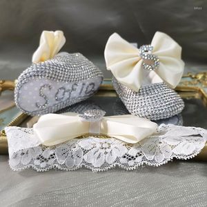Eerste Walkers Dollling initiële letter Babynaam Aangepast A-Z Design Girly Ballerina Shoes Show Deco Gift Crib