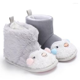 Primeros andadores EBainel, botas de invierno para bebés, zapatos con animales y pájaros, suelo infantil encantador, botines antinavideños antideslizantes súper cálidos, suela blanda