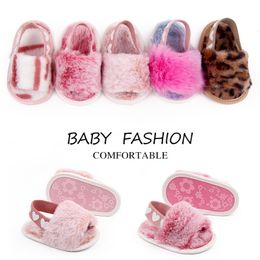 Eerste wandelaars mode nepbont babyschoenen voor geboren lente winter schattige baby peuter jongens meisjes 230825