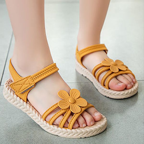 Primeros caminantes Moda Princesa Flor Niños Sandalias de verano Niños grandes Zapatos de playa Niña pequeña Estudiante Sandalia 3 4 5 6 7 8 9 10 11 12 Año 230323