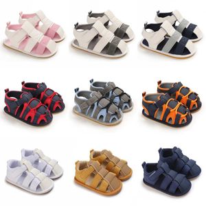 First Walkers modieuze zomer babymeisje en jongen sandalen 0-18 m pasgeboren babyschoenen casual rubber zool anti slip ademende schoenen pre-wandeling d240525