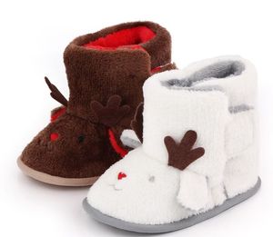 Primeros pasos Niñas Niños Navidad 3D Dibujos animados Zapatillas Calcetines Zapatos Prewalker Bebé Niños Infante Niño Calcetín antideslizante Calcetín Snowfield Botines