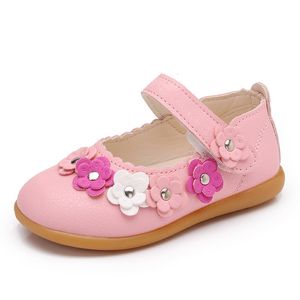 First Walkers Girls 'Princess Shoes Soft Baby Pu Leather Baby Cute Flower Spring Summer Shoes 230410