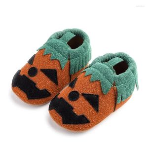 Premiers marcheurs Halloween bébé chaussures en cuir de vache souple né chaussons pour bébés garçons filles infantile enfant en bas âge mocassins pantoufles