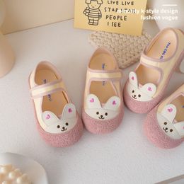 Premiers marcheurs HoneyCherry printemps et automne filles mignonnes lapin rose chaussures décontractées bébé fille Prewalker 230323