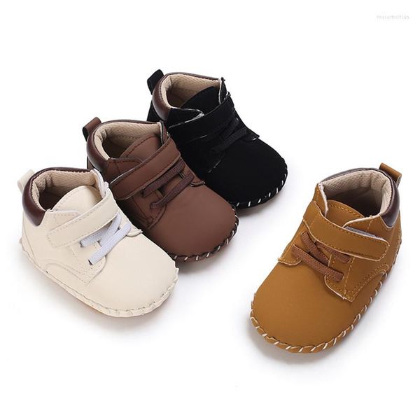First Walkers Infant Baby Boys Sneakers Chaussures en cuir PU Semelle antidérapante Prewalker Toddler Walker Articles