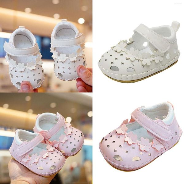 First Walkers Infant Baby Girls Shoes Soft Sole Princesa Vestido de novia Mary Jane Born Light Sneaker