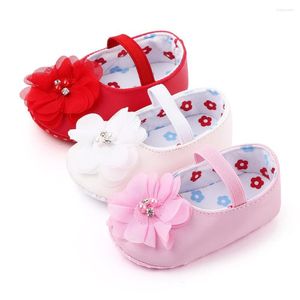 Premiers marcheurs infantile né bébé filles printemps été appartements fleur perle princesse robe chaussures antidérapantes